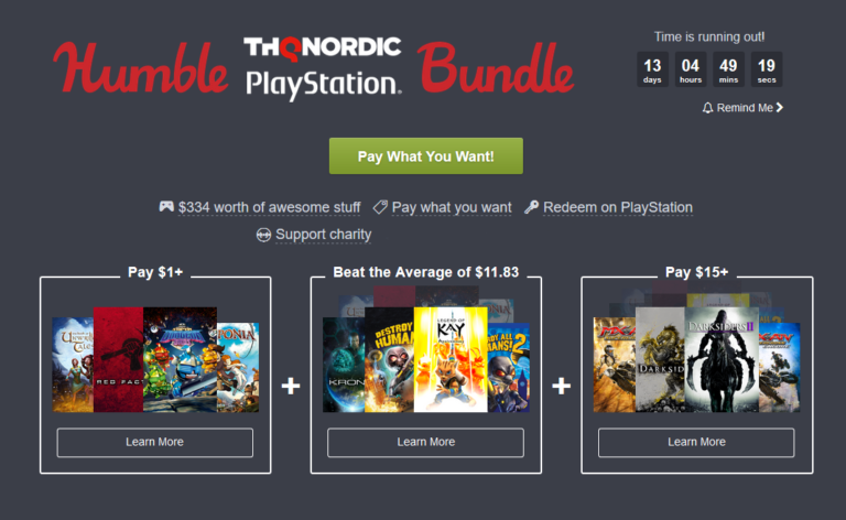 Das „Humble THQ Nordic PlayStation Bundle“ ist jetzt erhältlich