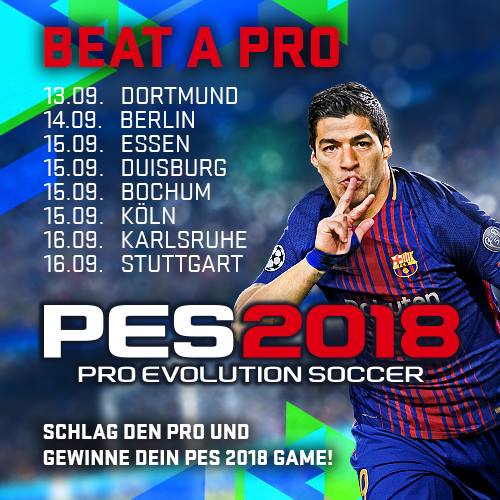 Beat a Pro Tour – deutschlandweit ein Exemplar PES 2018 gewinnen