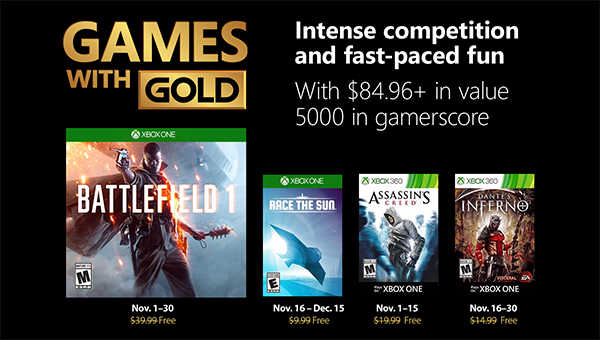 Games with Gold November 2018