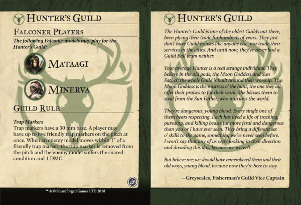 Guild Ball Jäger Data Card