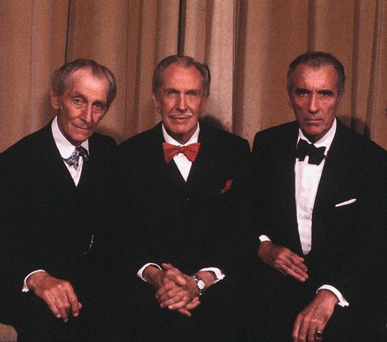 Drei Ikonen auf einem Bild: Peter Cushing, Vincent Price und Christopher Lee Quelle: Link