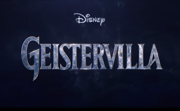 Man sieht den Schriftzug: Disney's "Geistervilla"