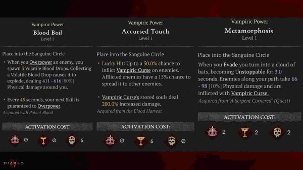 Diablo 4 Deason of Blood Vampirische Fähigkeiten